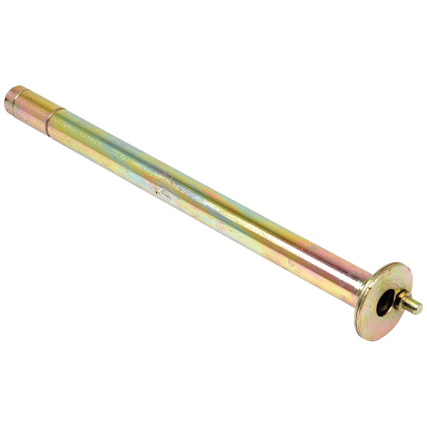 The Sparex Hydraulic Control Shaft (Sparex Part No. S.43531) is a metallic cylindrical rod with a flanged end, featuring a threaded segment on the opposite end, and is commonly used in Massey Ferguson machinery.
