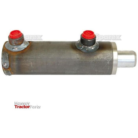 The Hydraulic Double Acting Cylinder, branded as Sparex and listed under Part No. S.59216, has dimensions of 30 x 50 x 150mm and lacks ends. It features two red caps on top and a silver piston at one end, with rust visible near the base against a plain white background.