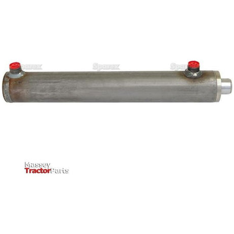 A cylindrical metal hydraulic double acting cylinder, measuring 35x60x350mm, with red-capped ports at both ends, labeled "Sparex" on the bottom left corner. It's a premium Sparex component designed for efficiency and durability (Part No. S.59233).