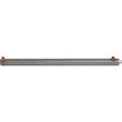 A long, cylindrical metal pipe with fittings on both ends, including two small red caps, resembles the Sparex Hydraulic Double Acting Cylinder Without Ends with a Cylinder Bore of 60mm and a Cylinder Stroke of 1000mm (Sparex Part No. S.59240).