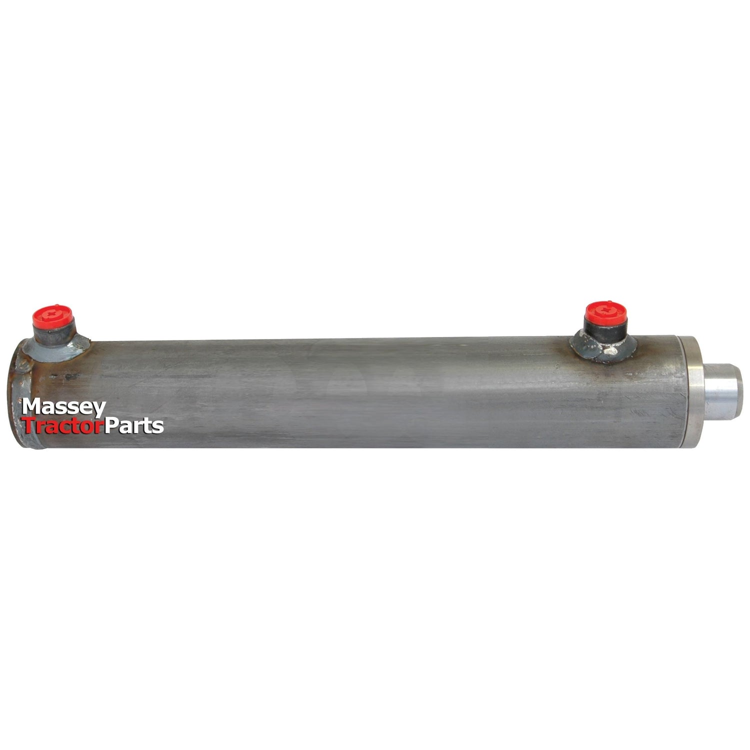 A hydraulic double acting cylinder without ends, measuring 35mm by 60mm with a 300mm stroke, from the Sparex brand (Part No. S.59232), featuring red-capped ports and labeled "Massey Tractor Parts.