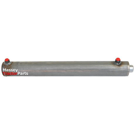 Cylindrical metal part marked "Sparex" with two red-capped ports, identified as a Hydraulic Double Acting Cylinder Without Ends, 40 x 70 x 500mm | Sparex Part No.S.59249.