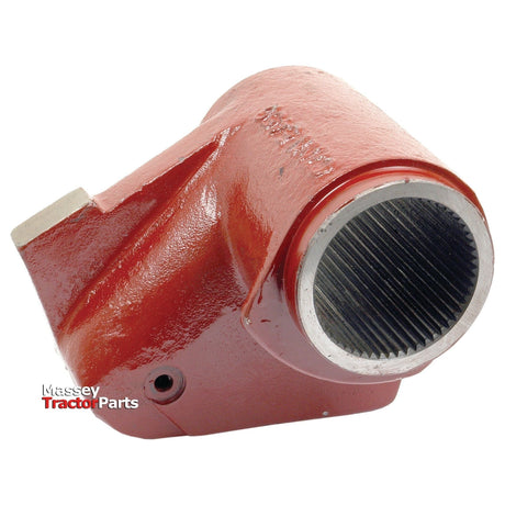 Sparex Part No. S.67289, a red Massey Ferguson hydraulic lift arm with a cylindrical opening and visible internal grooves, is a high-quality component designed for compatibility and precision.