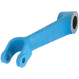 A blue metal hydraulic lift arm with a cylindrical end on one side and a Y-shaped fork on the other, crafted to match Sparex fitting product specifications for Ford / New Holland. This is the Sparex Hydraulic Lift Arm, Part No. S.66209.