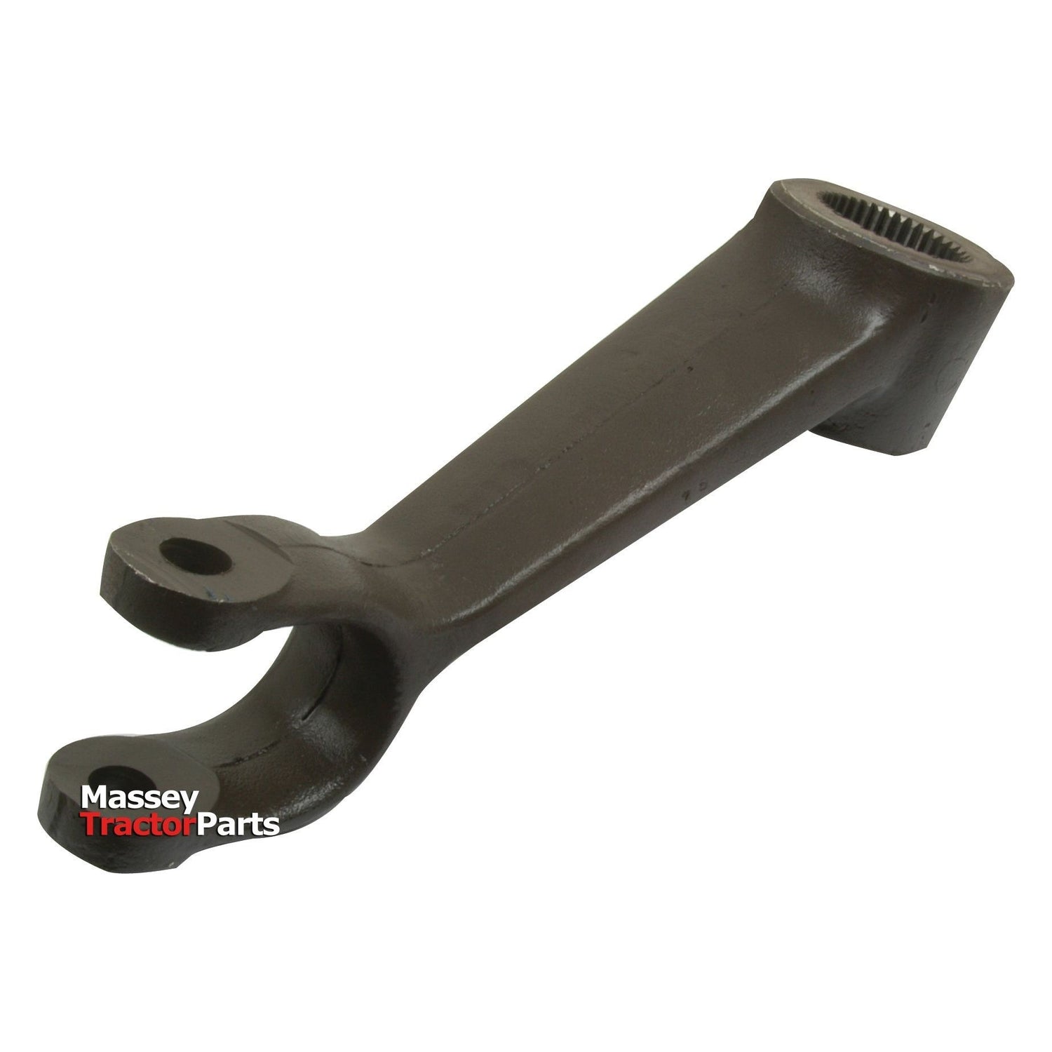 A metallic tractor component with a cylindrical base, an upward-sloping handle, and two circular openings at the end. The text "Sparex Hydraulic Lift Arm | Sparex Part No. S.42171" is visible near the handle.