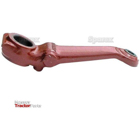 A red metal hydraulic lift arm with two openings, labeled "Sparex" and "Massey Tractor Parts," designed as an RH fitting suitable for Allis Chalmers, Sparex Part No. S.62270.