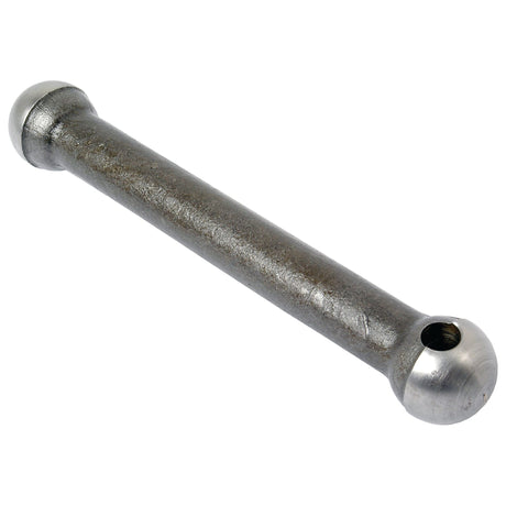 A Hydraulic Lift Rod, Sparex Part No. S.66195, is a cylindrical metal rod with rounded ends and a hole near one end, commonly utilized in hydraulic lift systems for Ford New Holland or Massey Ferguson machinery.