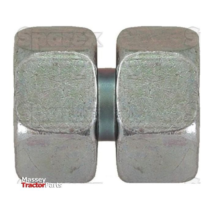 Close-up of a Massey tractor part, specifically a chrome spherical roller bearing. The brand name "Sparex" is faintly visible in the background, alongside a Hydraulic Metal Pipe Straight Coupling 18L M26X1,5 (Sparex Part No.S.34714).