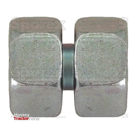 Close-up of a Hydraulic Metal Pipe Straight Coupling 8L M14X1,5 with M14X1.5 threading. Brand name "Sparex" and faint text is visible in the background.