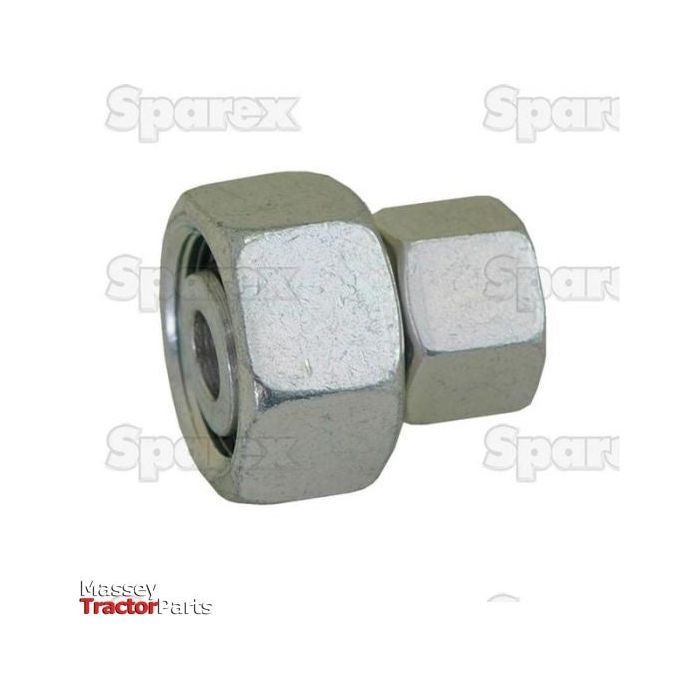 A metal hex nut fitting, prominently displaying the "Sparex" logo. The image features a Hydraulic Metal Pipe Straight Reducer Coupling 18 / 12L (Sparex Part No.S.34724) and is branded with the "Massey Tractor Parts" logo in the lower left corner.
