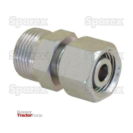 Close-up of a metallic hexagonal Hydraulic Metal Pipe Straight Reducing Coupling G.V. 12SR1/2 against a white background with "Sparex" and "Massey TractorParts" logos, identified by Sparex Part No. S.23275.