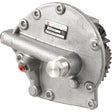 A metallic mechanical component with a label reading "Sparex S.150369." It has multiple bolts, a gear, and two connectors, indicating it could be part of a Hydraulic Pump system used in Ford / New Holland machinery.