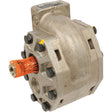 A Sparex Hydraulic Pump - S.57798 with multiple bolts and an orange seal protruding from one end, displayed against a white background.