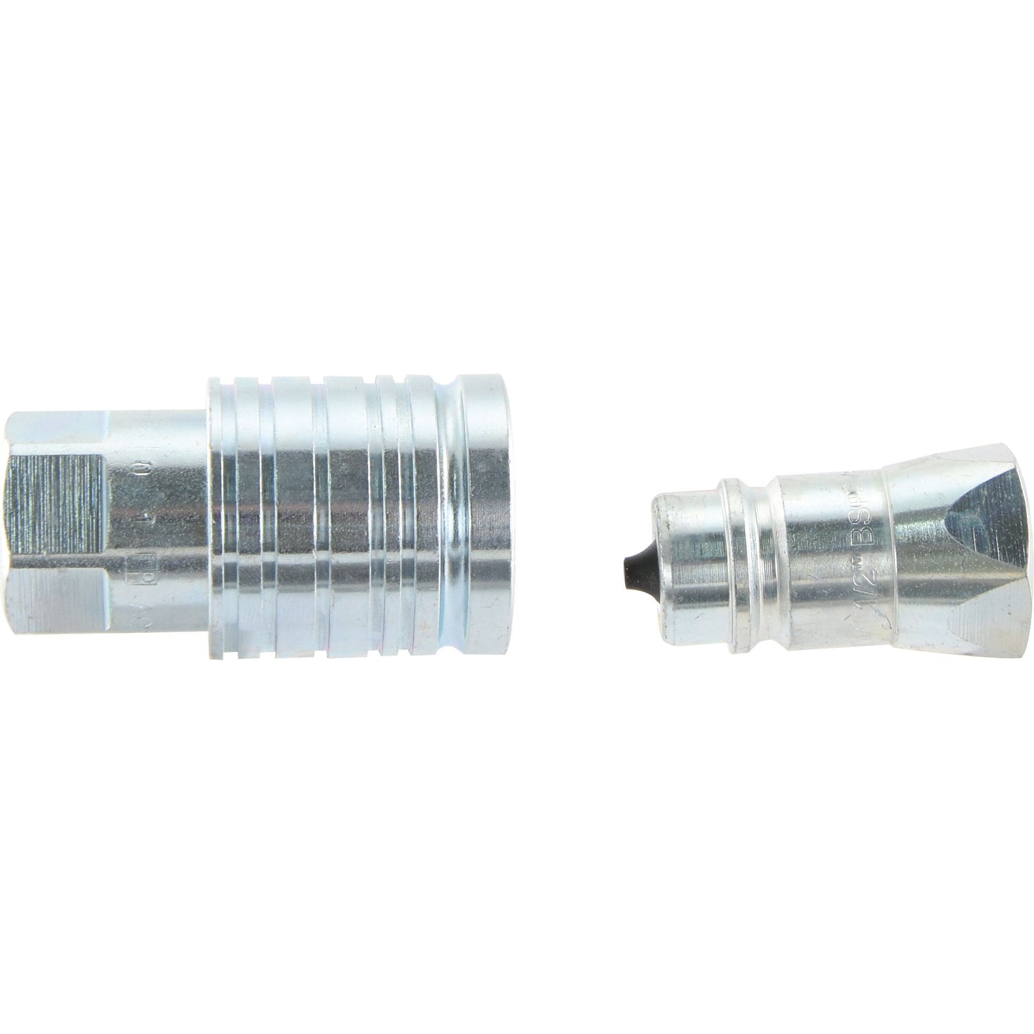 The Sparex Quick Release Hydraulic Coupling (Sparex Part No. S.4501), featuring both male and female ends and a 1/2'' BSP Female Thread, is designed for joining hoses or tubes in fluid systems.