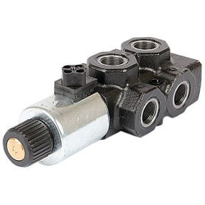 A Sparex Walvoil Hydraulic Electric Diverter Valve with 6 ports (3/8'' BSP) and a 12V DC solenoid actuator, capable of handling a flow rate of 30 L/min.
