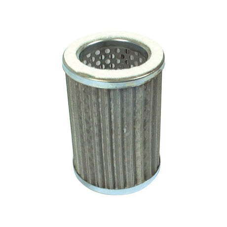 The Sparex Hydraulic Strainer (Part No. S.40859) is a cylindrical metal filter with a perforated core and pleated exterior, designed for fluid filtration. It is ideal as a hydraulic filter and compatible with Massey Ferguson and Landini tractors.