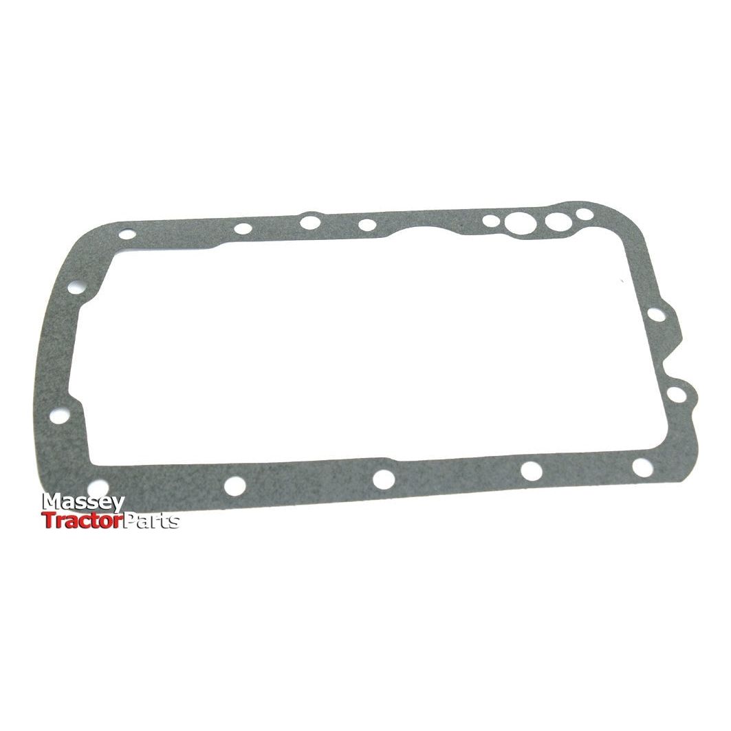 A gray rectangular gasket with multiple holes around its perimeter, labeled "Massey Tractor Parts" in the bottom left corner. This essential Sparex-compatible part, known as the Hydraulic Top Cover Gasket (Sparex Part No.S.66301), is critical for maintaining your Ford / New Holland equipment.