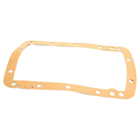 The Sparex Hydraulic Top Cover Gasket, part number S.42217, is a rectangular gasket made from thin, brown material with evenly spaced holes around its perimeter for securing or sealing purposes. This gasket is ideal for use with Massey Ferguson and Ford / New Holland machinery.