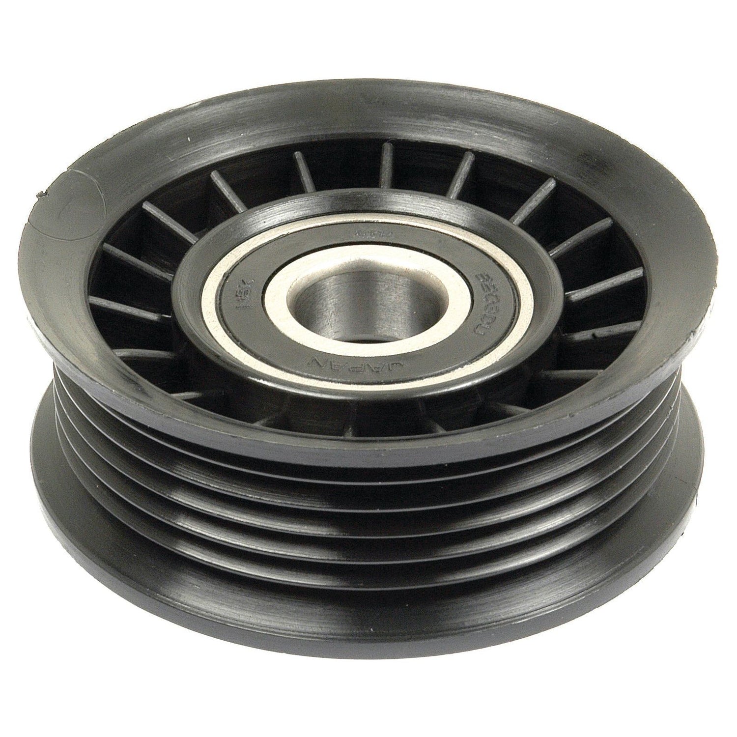 A black plastic grooved idler pulley with a central metal bearing, typically used for automotive or mechanical applications, such as in Ford / New Holland machinery, branded as Sparex and listed under Sparex Part No.S.66486.