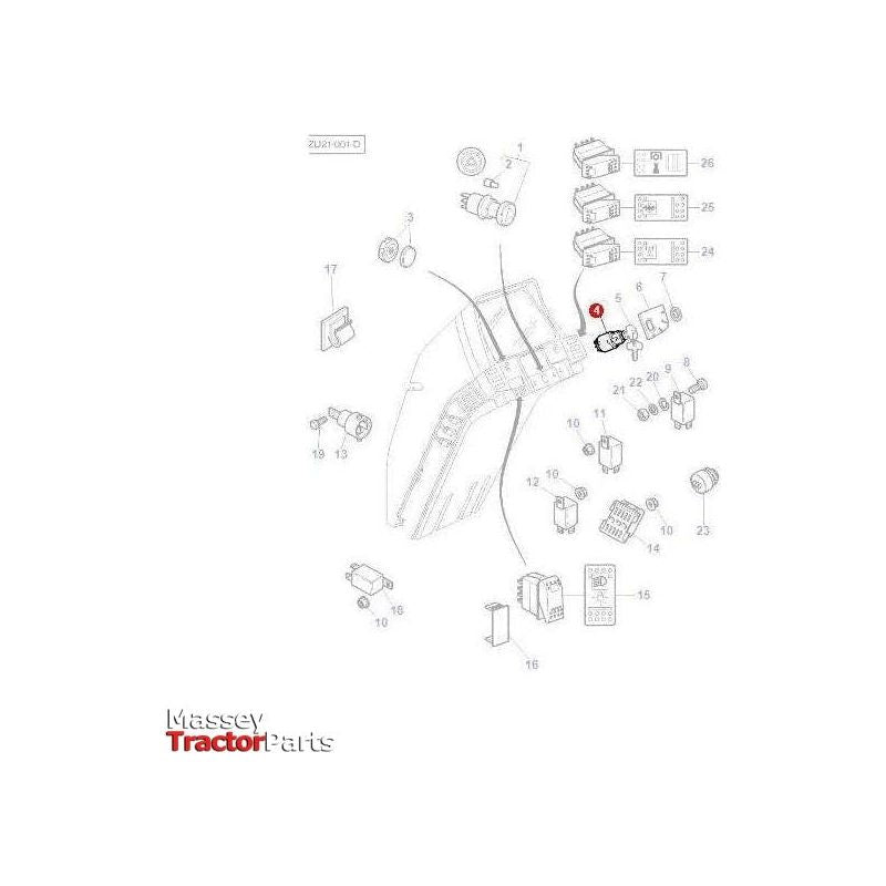 Massey Ferguson Ignition Switch - 3779699M1 | OEM | Massey Ferguson parts | Ignition Switches & Components-Massey Ferguson-Farming Parts,Ignition Switches & Components,Lighting & Electrical Accessories,Switches & Sensors,Tractor Parts