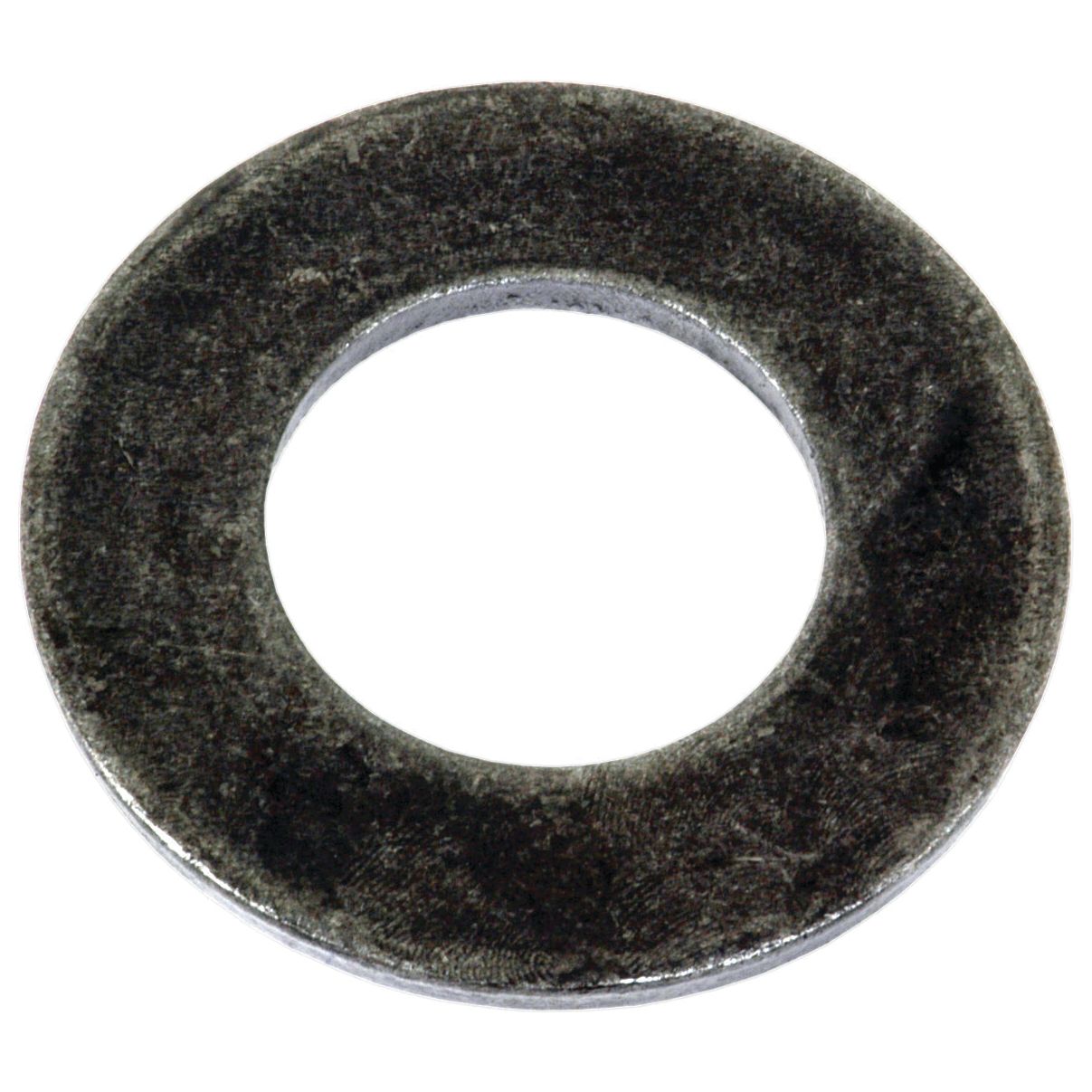 A close-up image of a Sparex Imperial Flat Washer, ID: 1 3/8'' (DIN | Standard No. DIN 125A), Sparex Part No.S.18302, zinc plated with a central hole, commonly used in heavy-duty hardware and mechanical applications.