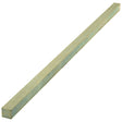 A long, rectangular metal bar with a light grayish-green surface, viewed from an angle against a white background, showcases the Sparex Imperial Key Steel 3/8'' x 3/8'' x 12''. Conforming to DIN 6880 standards and identified as Sparex Part No. S.1353, this product ensures durability and precision for various industrial applications.