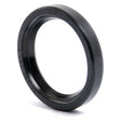 A black, round, rubber O-ring gasket with a smooth surface and raised edges, viewed at a slight angle, perfectly complements the Sparex Imperial Rotary Shaft Seal (Part No. S.65678), measuring 1 1/8'' x 1 9/16'' x 1/4'' with a single lip.