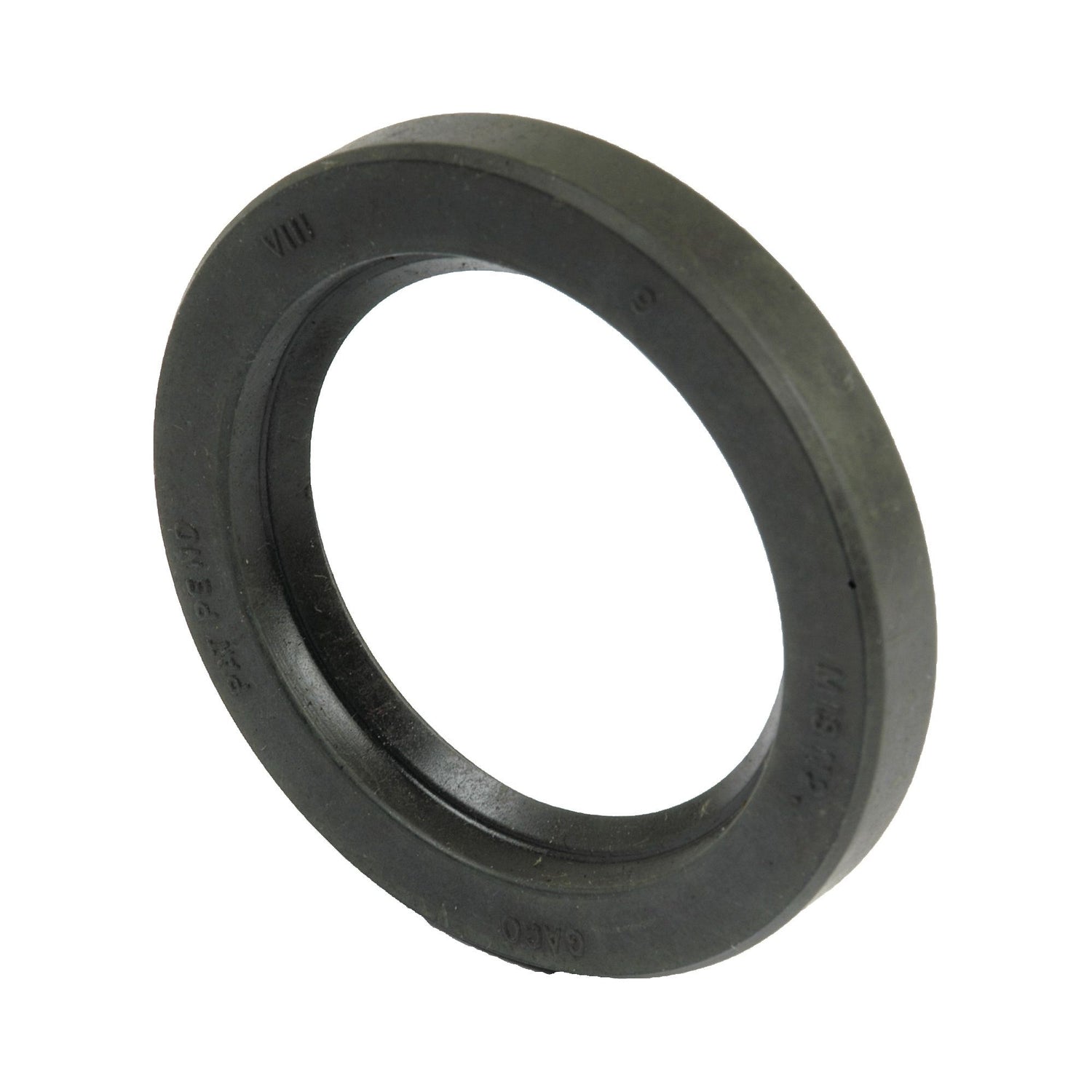 Image of a black rubber gasket or seal ring with embossed text on its surface, identified as an Imperial Rotary Shaft Seal, 1 3/4'' x 2 1/2'' x 3/8'' Single Lip | Sparex Part No.S.58714 from the brand Sparex.