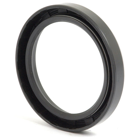 Close-up of an Imperial Rotary Shaft Seal, Sparex Part No. S.41549, measuring 2 5/8'' x 3 1/2'' x 1/2'', featuring a round, black metal ring with a groove and threading on the inner edge.