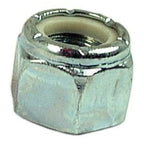 A close-up image of the Sparex Imperial Self Locking Nut (Sparex Part No. S.4965), featuring a 1/2'' UNC size and a nylon insert. This DIN 985 standard, zinc-plated metallic nut boasts a shiny finish and tensile strength of 8.8.
