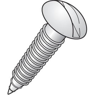 Illustration of a single Sparex Imperial Self Tapping Pan Head Screw, silver-colored with a threaded body and a slotted drive, measuring No.4x1/2'' (DIN 7971B), resembling Sparex Part No.S.2852.
