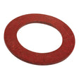 The Imperial Vulcanised Fibre Washer is a flat, circular red gasket with a hole in the center, specifically designed for creating a seal between two surfaces. This versatile component, featuring an inner diameter of 7/8'' and an outer diameter of 1 1/4'', is compatible with multiple applications including Sparex and Ford New Holland machinery. It is listed as Sparex Part No. S.5719.