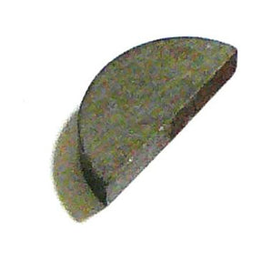 A small, semi-circular metal piece with a flat base and curved top, known as the Sparex Imperial Woodruff Key 3/16'' x 1'' (DIN or Standard No. DIN 6888) Part No. S.2913, casting a shadow on the white background.