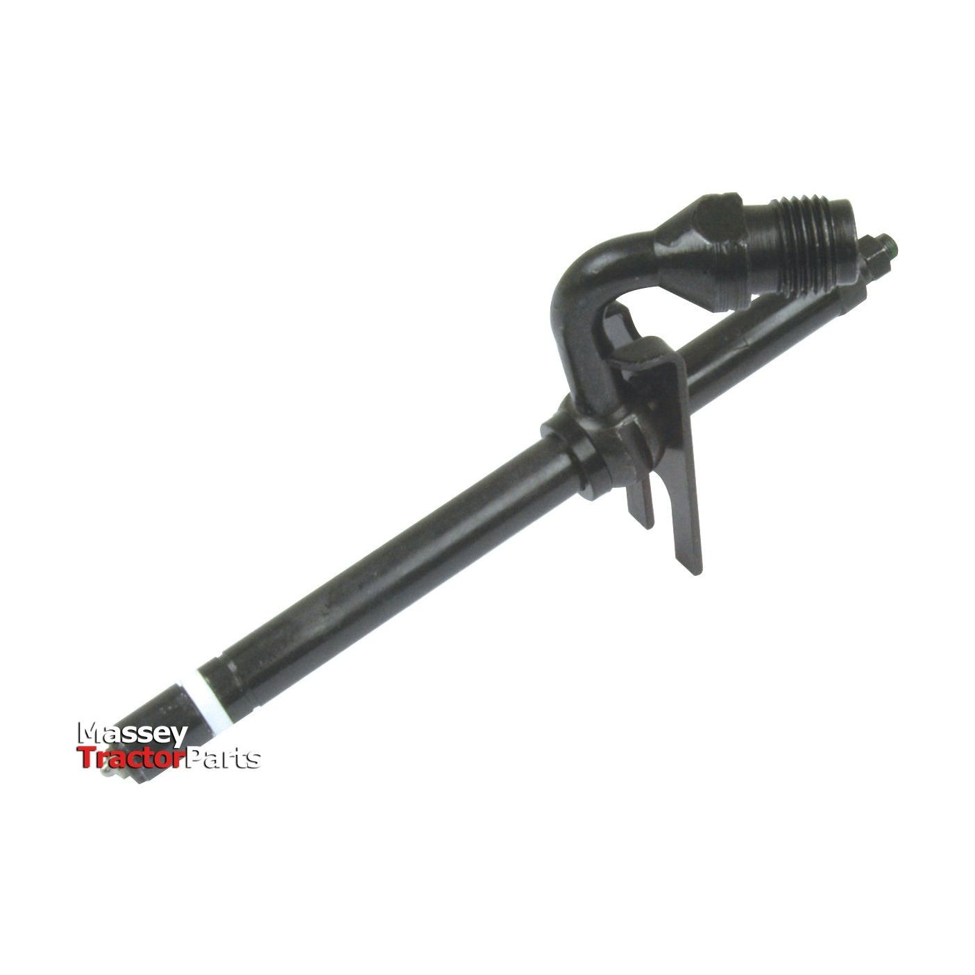 An Injector Assembly (Sparex Part No. S.60556) featuring a metal injection nozzle and attached pipelines on a white background, branded under Sparex. The "Massey Tractor Parts" logo is displayed in the bottom left corner, highlighting compatibility with models such as John Deere AR73673.
