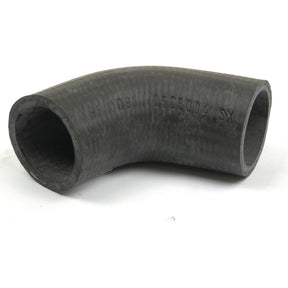 A black, curved rubber Inlet Hose from Sparex (Part No. S.57704), with an inner diameter of 38mm on the smaller end and 40mm on the bigger end, is positioned on a white background. Alphanumeric markings are visible on its surface, indicating it is compatible with Case IH machines.