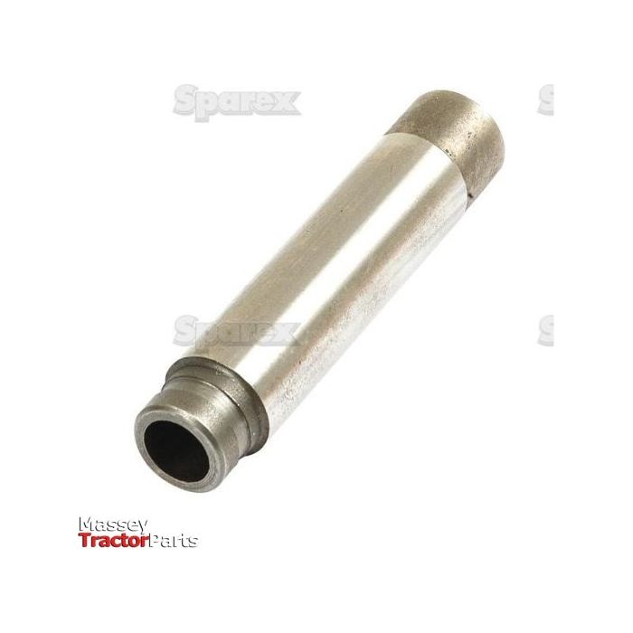 A metallic cylindrical component with a smooth surface, identified as the "Inlet Valve Guide" (Sparex Part No. S.57610). The background displays the logos "Sparex" and "Massey Tractor Parts," suggesting its compatibility with brands like Case IH and International Harvester.