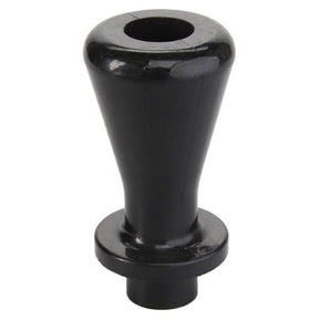 The AGCO Massey Ferguson - Inner Door Handle - 3301856M2 is a black, cone-shaped grip with a hole at the top and a flange at the base, commonly used in Massey Ferguson 1000 Series tractors.