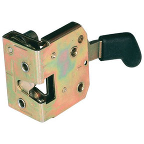 The Sparex Inner Door Handle LH (Sparex Part No. S.35553) is a metal latch with a black lever handle, featuring a rectangular cutout and several fastening points, making it ideal for integration as an inner door handle.