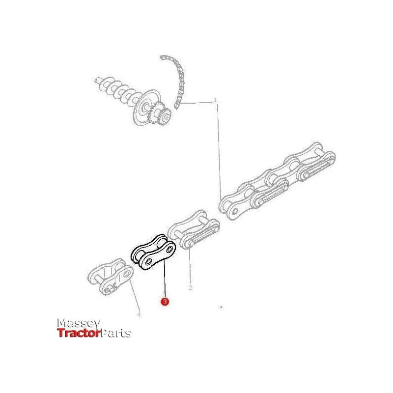 Massey Ferguson Inner Link ASA 50 - 329257M91 - 70913681 | OEM | Massey Ferguson parts | Drive Chain & Components-Massey Ferguson-