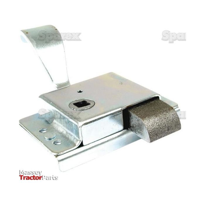 A metallic tractor brake shoe, complete with a mounted spring and friction pad, labeled under Massey Tractor Parts, featuring the Sparex Inner Slam Lock LH (Sparex Part No. S.20901) for enhanced security.