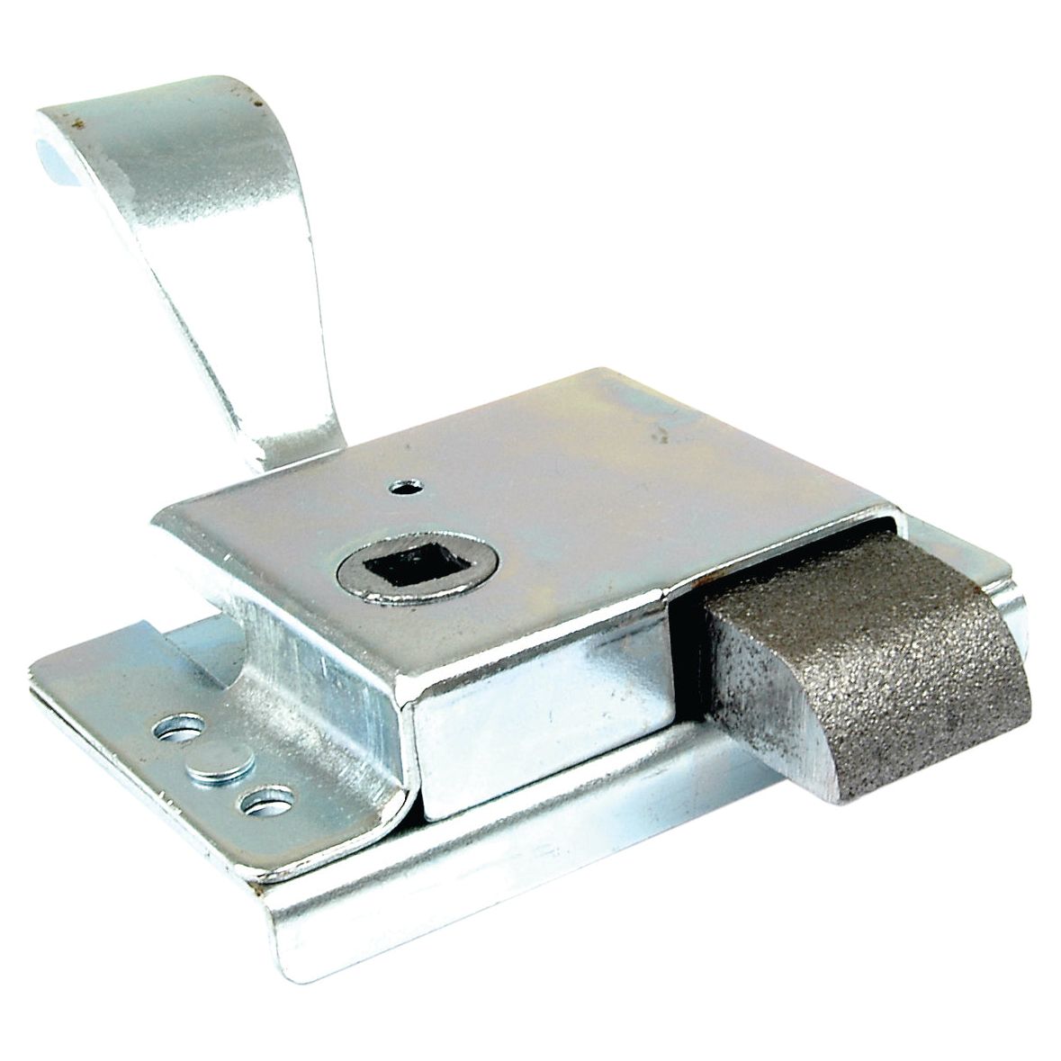 Sparex Inner Slam Lock LH, Sparex Part No. S.20901, featuring a silver metal latch mechanism with a rectangular latch bolt and an attached lever arm.