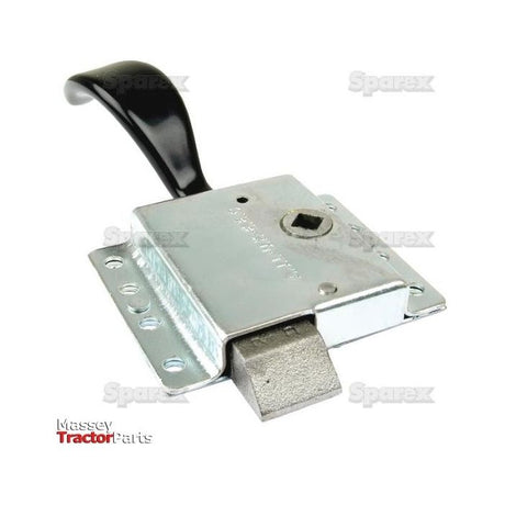 A metal tractor door lock featuring a black handle and rectangular latch, emblazoned with the Massey Tractor Parts logo and Sparex branding. This Inner Slam Lock LH (Sparex Part No. S.20903) is compatible with Ford New Holland models.