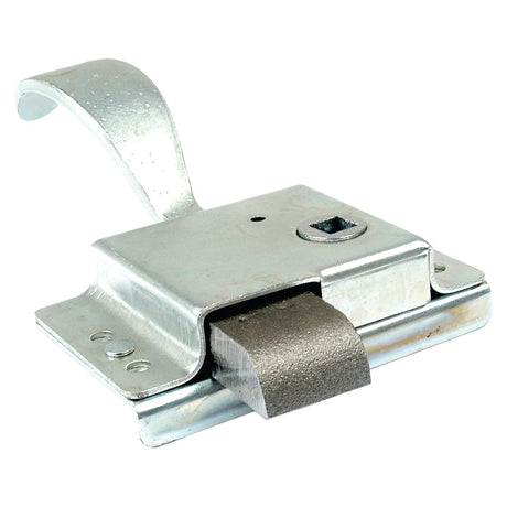 The Sparex Inner Slam Lock (RH), listed under Sparex Part No. S.20900, is a metal cam lock equipped with a lever arm, ideal for securing doors or panels. This mechanism remains in a disengaged position with the cam extended outward.