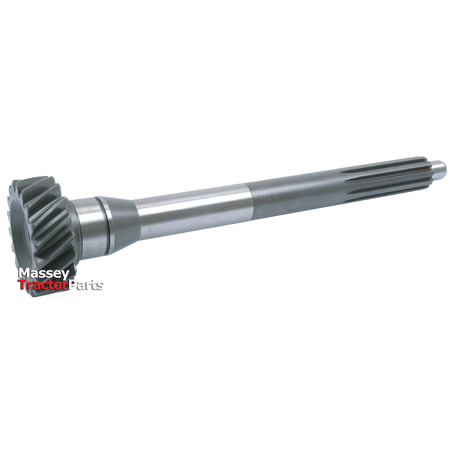 A helical gear metal shaft branded "Sparex." Ideal for Massey Ferguson models, this main drive component ensures reliable performance. This product, known as the Main Shaft (Sparex Part No. S.42005), is designed to meet high standards of durability and efficiency.