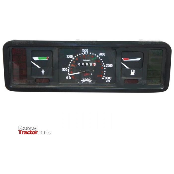 Sparex Instrument Panel (Part No. S.62258) for a Massey tractor, featuring gauges for fuel, speed, and engine temperature.