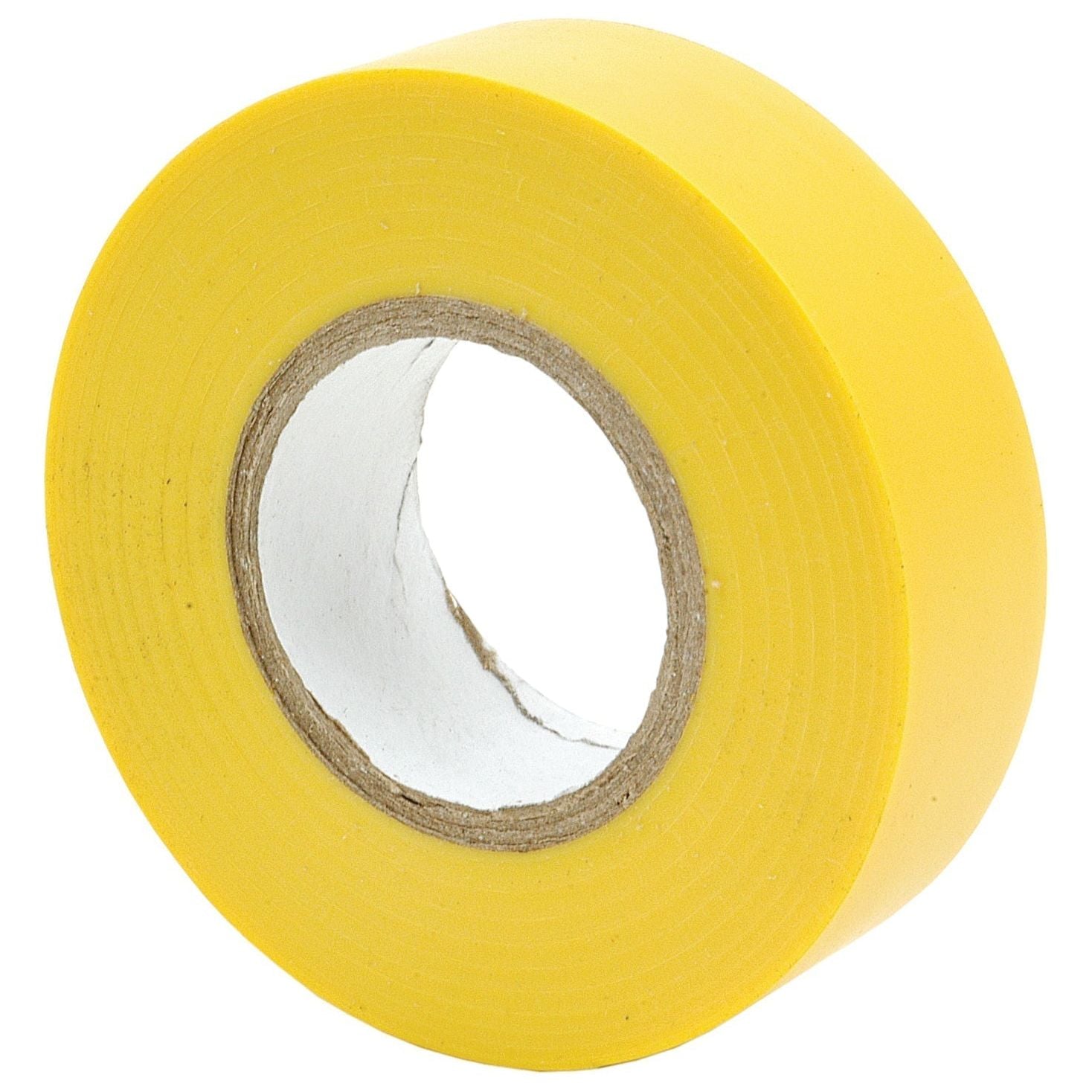 A roll of yellow Sparex insulation tape, measuring 20 meters in length and 19mm in width with a white inner core, stands upright on a pristine white background.