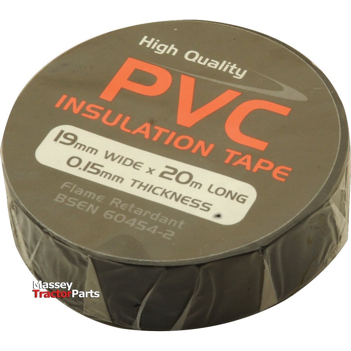 A roll of black PVC insulation tape (Sparex Part No.S.4505) from the Sparex brand, featuring dimensions of 19mm in width and 20m in length with a thickness of 0.15mm. This high-quality, flame-retardant tape is also compliant with BSEN 60454-2 standards.