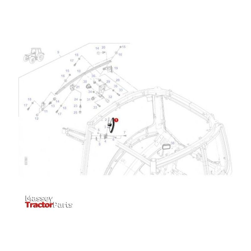 Fendt Interior Mirror - G931812100010 | OEM | Fendt parts | Mirrors-Fendt-Cabin & Body Panels,Farming Parts,Mirrors,Mirrors & Arms,Tractor Parts