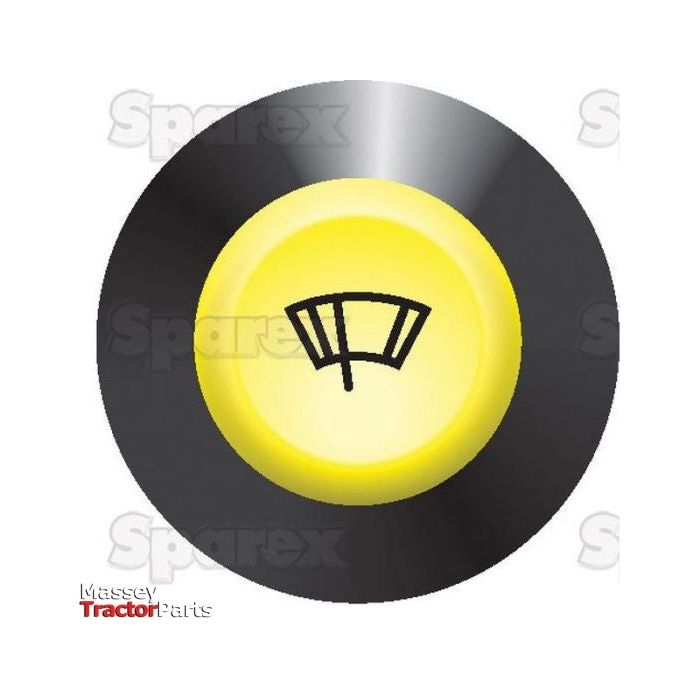 A Sparex intermittent wiper switch, featuring a black knob with a yellow center and a windshield wiper symbol. The brand "Sparex" is displayed at the bottom left. It is compatible with 12/24V systems and suitable for intermittent wiper settings, identified by Sparex Part No. S.52830.
