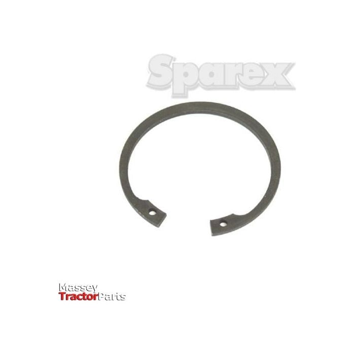 A metallic snap ring with two holes at the ends, shown against a white background. This Internal Circlip, Sparex Part No. S.55114, measures 68mm and adheres to DIN 472 standards, featuring text logos for "Sparex" and "Massey Tractor Parts.